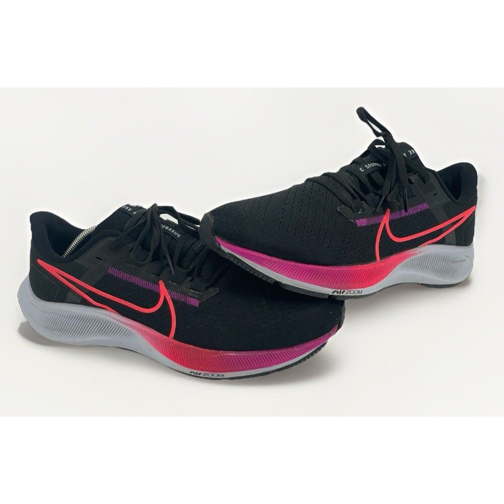 Nike Air Zoom Pegasus 38 Mens Size 10 Black Pink Running Shoes CW7356-011